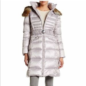 Gorgeous Dawn Levy down jacket fur hood/collar, L